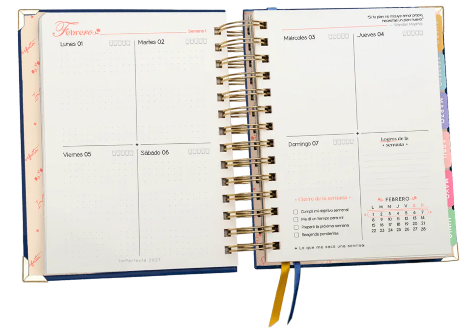 Agenda semanal abierta: la semana en una doble página