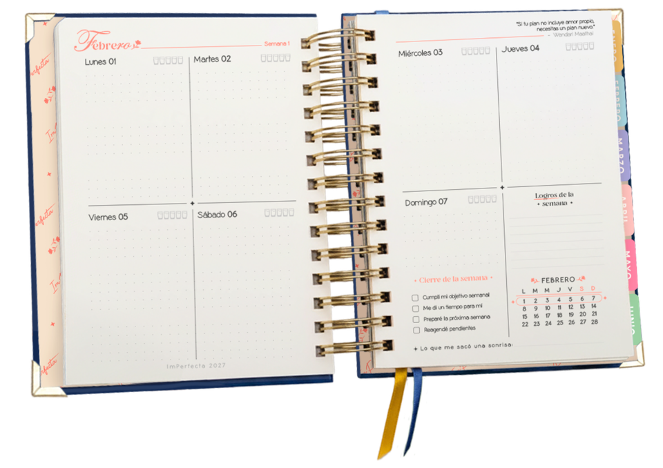 Agenda semanal abierta: la semana en una doble página